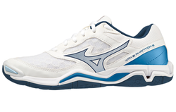 Мужские кроссовки для бадминтона/сквоша Mizuno Wave Phantom 3 - белый/темный деним/голубая яшма