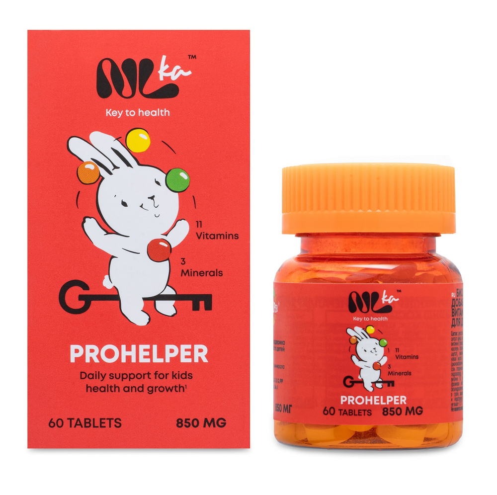 Nlka Для детей ПРОХЕЛПЕР - мультивитаминный комплекс, 60шт (11 витаминов и 3 минерала)