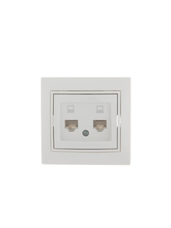 Розетка компьютерная 2-м СП Mira RJ45 бел./бел. LEZARD 701-0202-141