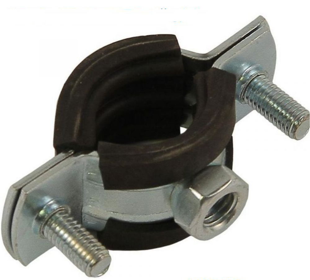 Хомут оцинк.с резин.уплотн.3/4" (25-28мм) с гайкой М8,MP-ярлык