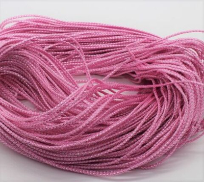 Шнур люрекс, ш. 3 мм, розовый с серебром