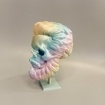 Бородатый череп фигурка для декора интерьера, арт-объект, 3D печать, 24,5 см., градиентный