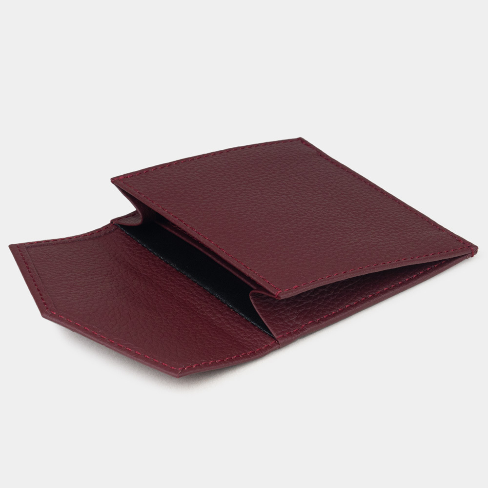 Картхолдер-кошелек Perle из кожи теленка, бордового цвета
