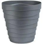 Кашпо для цветов пластиковое 2,25л d-18см «Бархан» Серебряный