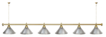 Лампа STARTBILLIARDS 6 пл. (плафоны зеленые,штанга золотая,фурнитура золото)