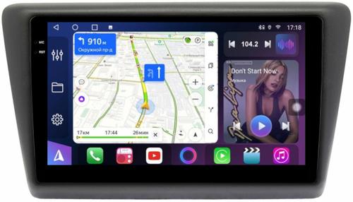 Магнитола для Skoda Rapid 1 2012-2020 (рамка тип 2) - FarCar S400-TS18 монитор 9.5" QLED на Android 14, CarPlay, 4G SIM-слот