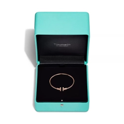 Браслет из розового золота с бриллиантами, Tiffany 💠 T Wire Collection Pave