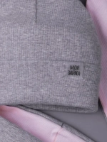 Шапка для девочек осенняя, с ушками серая