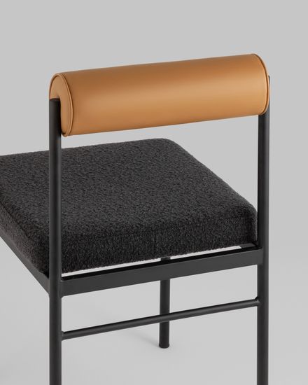 Стул Torn с мягким сиденьем темно-серый букле