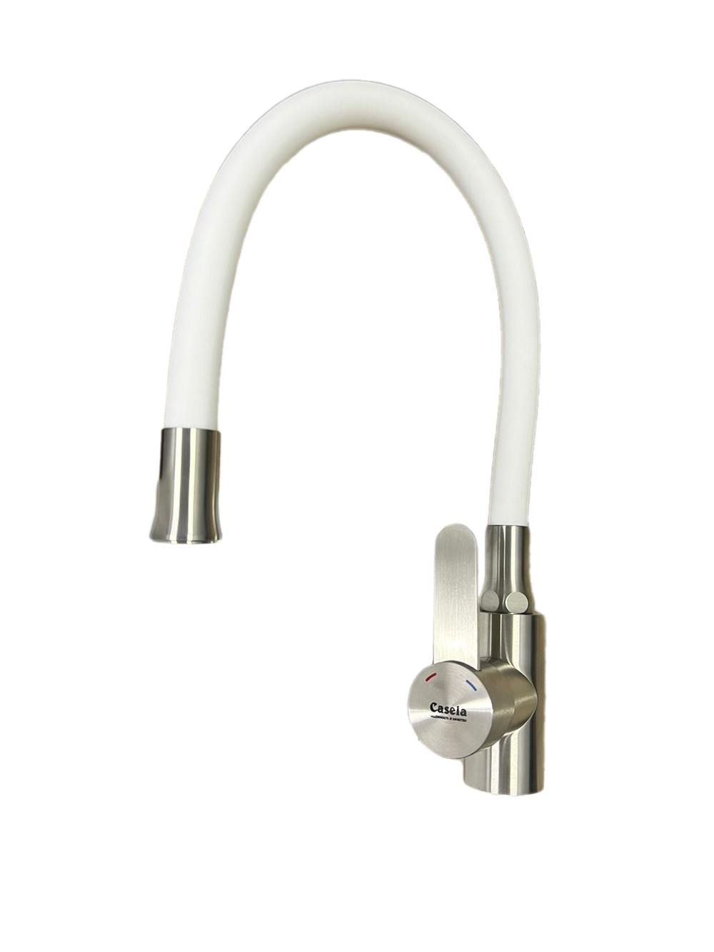 СМЕСИТЕЛЬ Д/КУХНИ С ГИБКИМ ИЗЛИВОМ CASELA 74004-3 ЛАТУНЬ БЕЛ