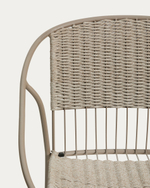 Стул уличный Atrani из стали и веревки цвета таупе