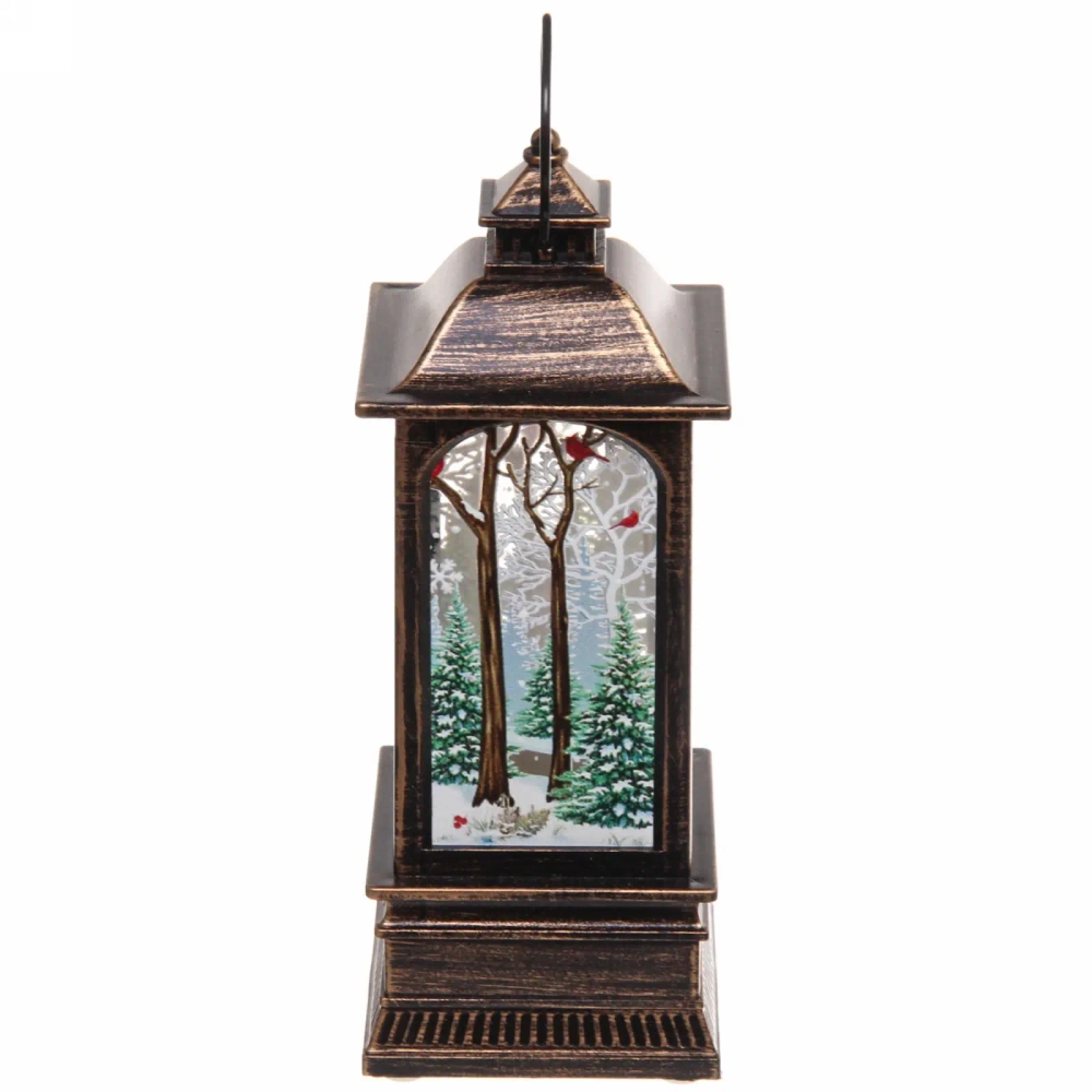 Сувенир с подсветкой «Фонарь с сказочным Дедом Морозм» 5.5*5.5*12.5 см (3хAG13)