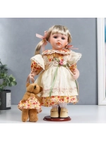 Кукла керамическая фарфоровая Иришка в платье 30 см