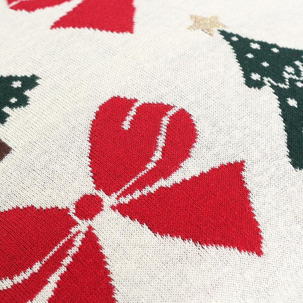 Подушка вязаная с новогодним рисунком christmas bows из коллекции new year essential, 45x45 см