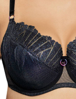 Бюстгальтер со сшивной чашкой plus size и блестящей отделкой (Размер: 105F) (Цвет: черный)