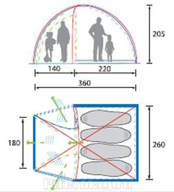 Палатка Alexika Minnesota 4 Luxe Alu зеленая---