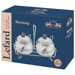 ЕМКОСТЬ ДЛЯ ХРАНЕНИЯ ДВОЙНАЯ LEFARD СЕРИЯ "HARMONY" 320МЛ/320МЛ С ЛОЖКАМИ
