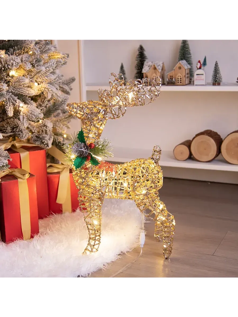 Светодиодная фигура "Олень золотистый"