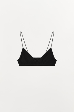 ZARA БЕСШОВНЫЙ БЮСТГАЛЬТЕР НА БРЕТЕЛЯХ, ЧЕРНЫЙ