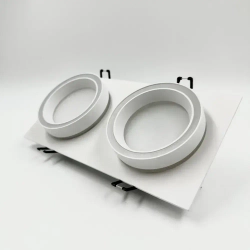 Светильник спот потолочный встраиваемый GX5.3 двойной, точечный белый светодиодный