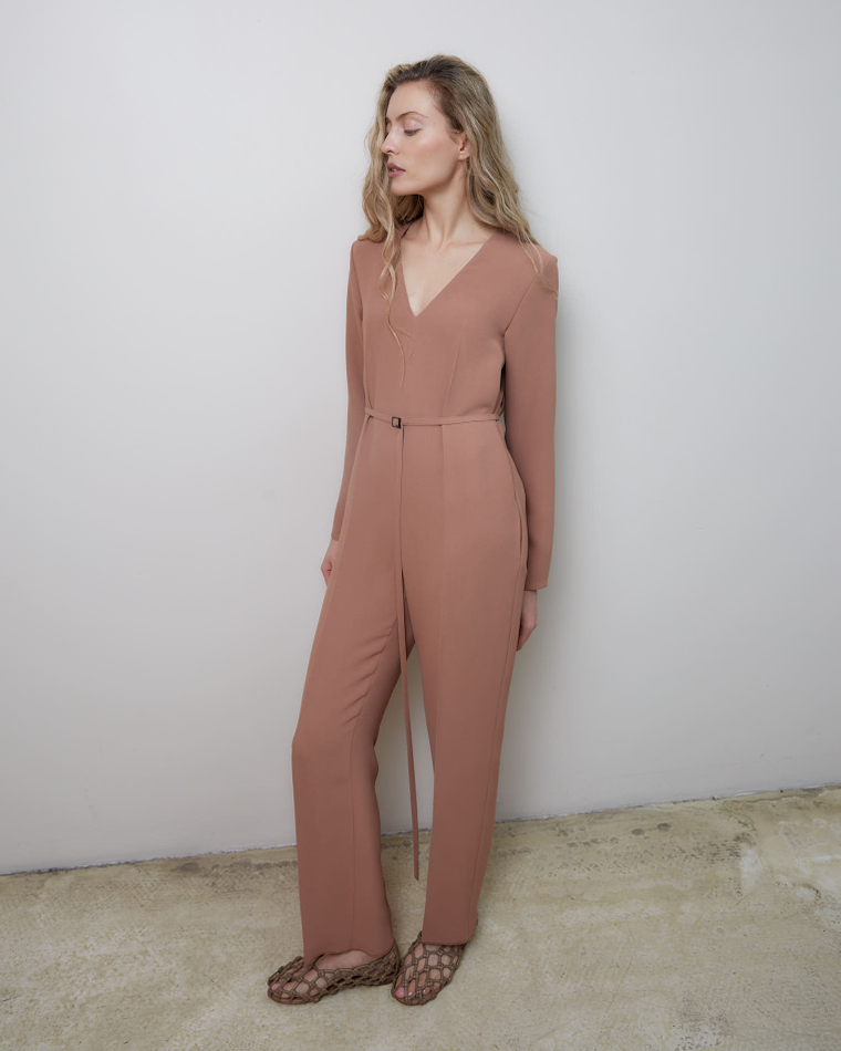 Комбинезон из вискозы Стелла Маккартни карамель