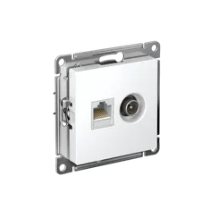 Розетка компьютерная + телевизионная 2-м СП AtlasDesign RJ45 кат.5E + TV механизм лотос SE ATN001389