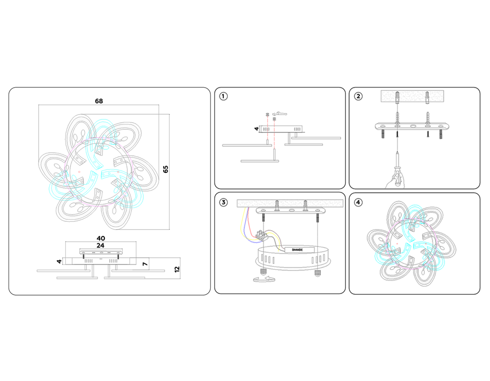 Ambrella Потолочный светодиодный светильник с пультом Original FA513