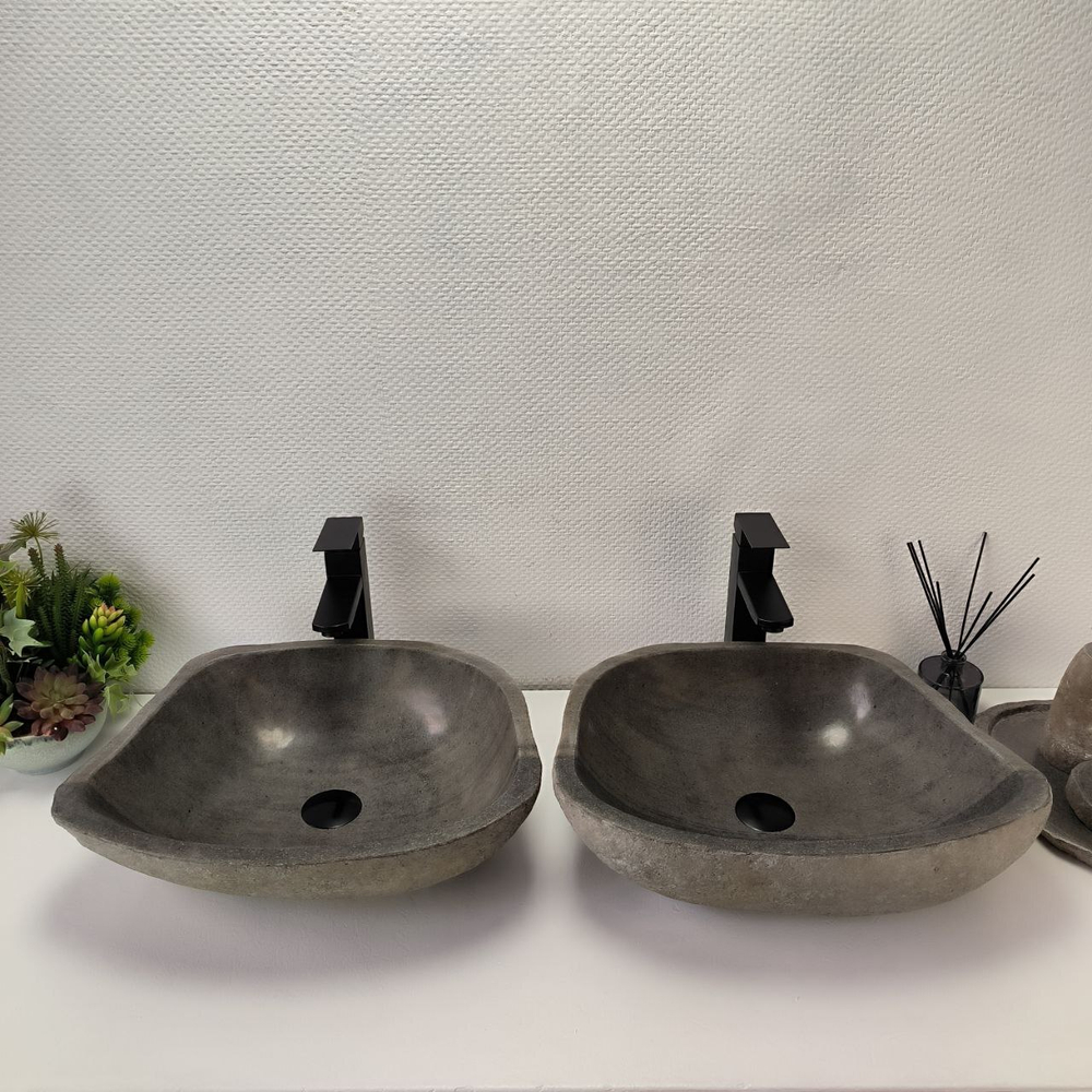 Раковина из речного камня ПАРА! RS-63826 48*38*15 2шт 0126