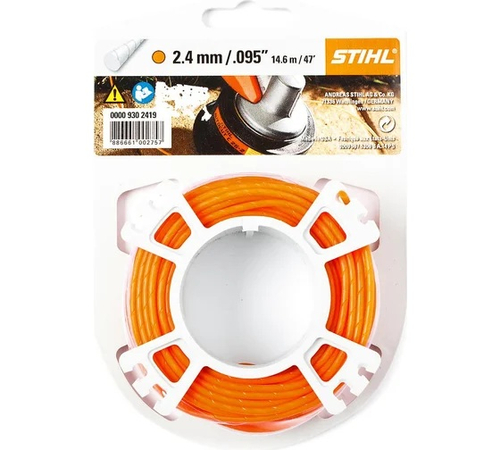 Косильные струны круглого сечения Stihl O 2,4 мм x 14,9 м оранжевый