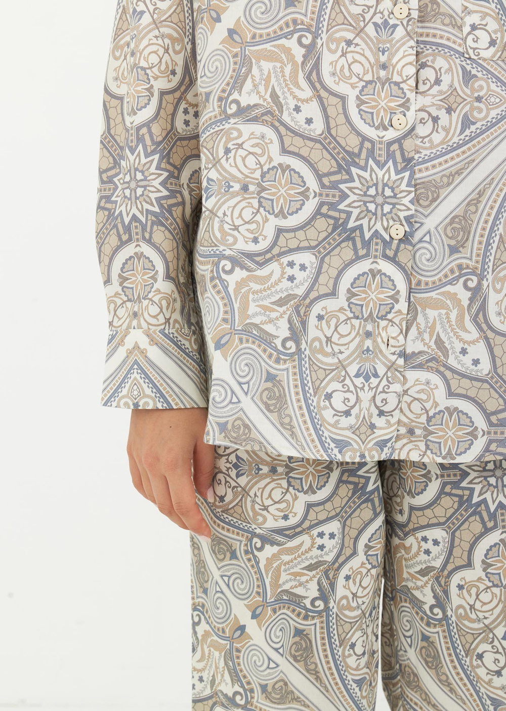 Пижама (брюки-рубашка) принт 148-13, р XL