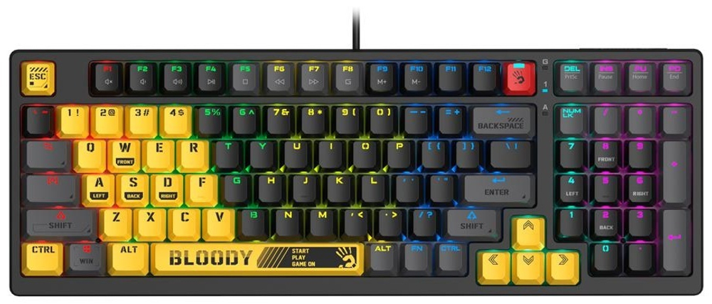 Клавиатура Bloody S98 SPORTS LIME черный