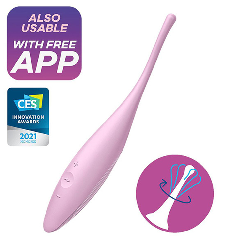 Нежно-розовый точечный стимулятор 18см Satisfyer Twirling Joy
