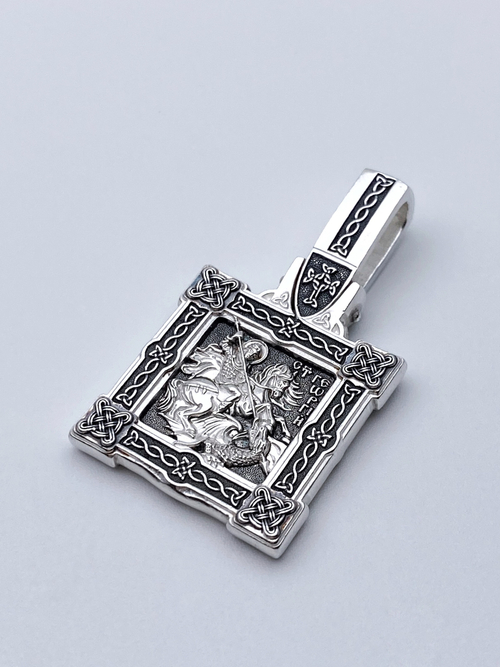 Образок из серебра/Чернение/Георгий Победоносец