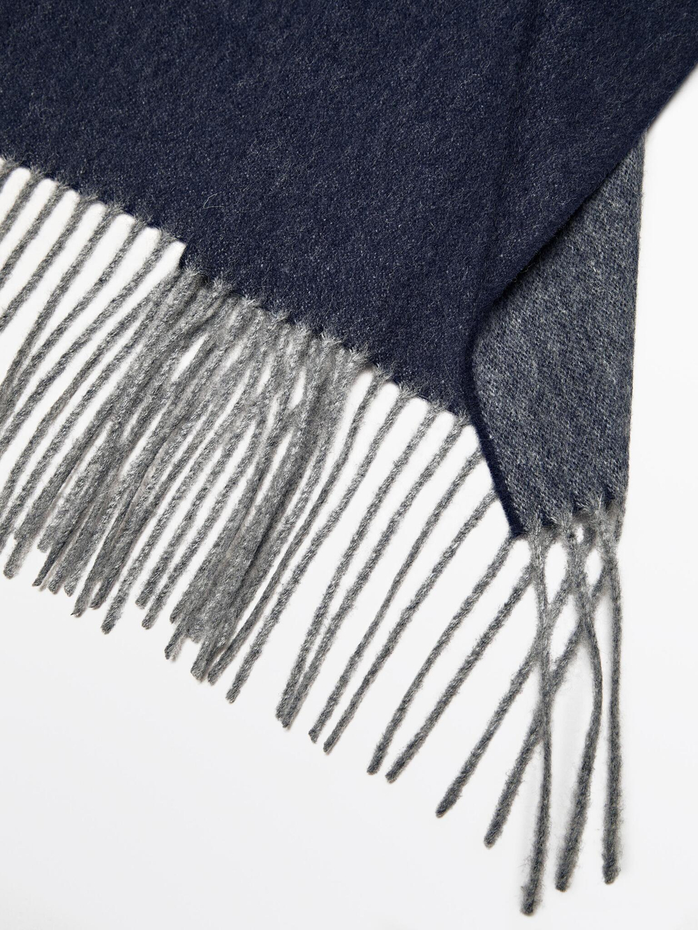 Massimo Dutti Шарф из двусторонней ткани, из 100% шерсти, синий