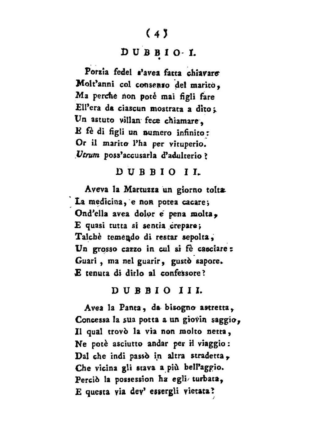 Dubbj amorosi, altri dubbj, e sonetti lussuriosi | Pietro Aretino