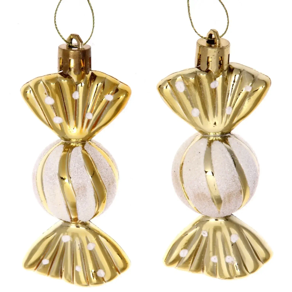 Ёлочные игрушки «Таинственное очарование» Конфетки 8 см (набор 2шт), золотой