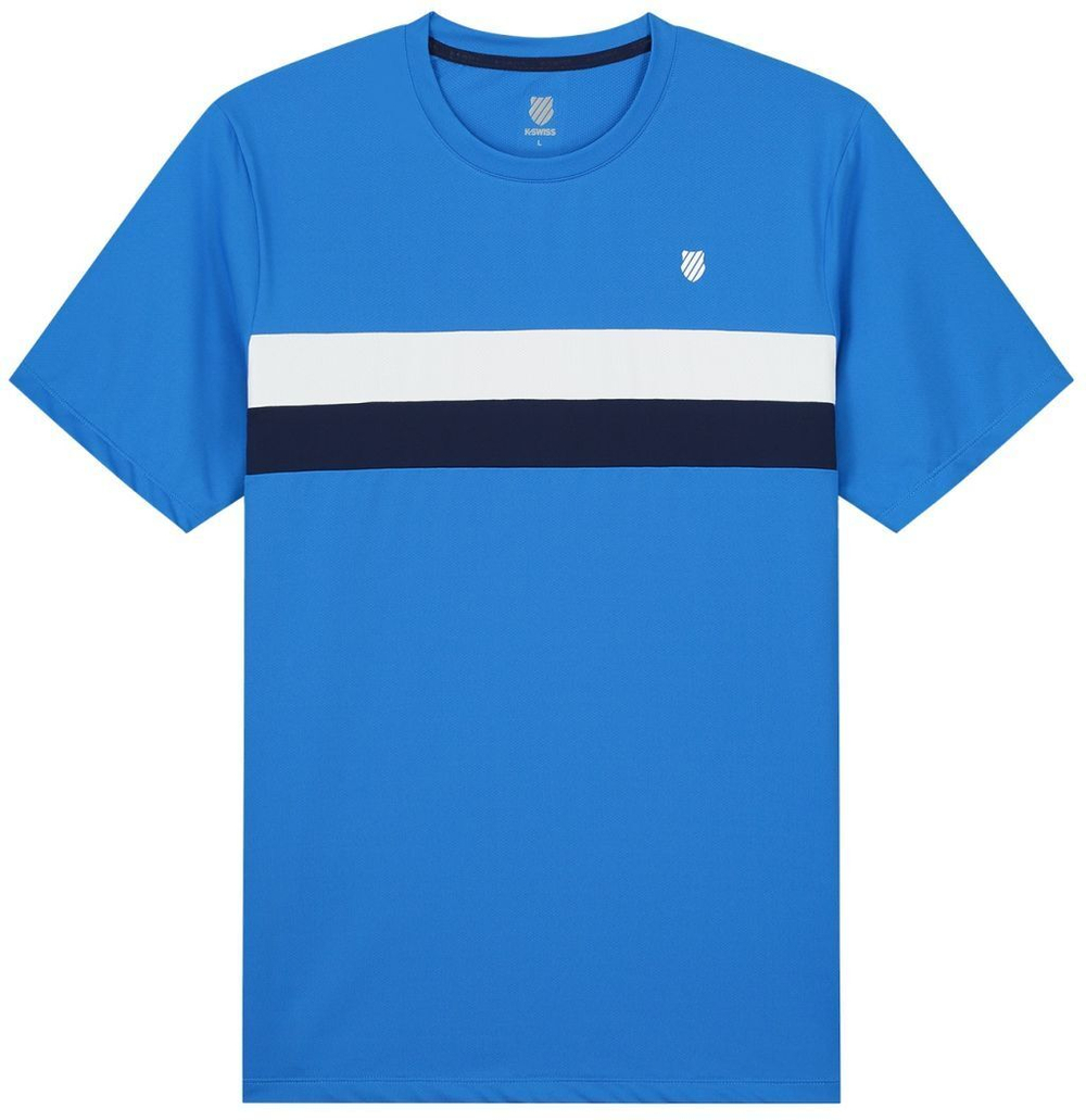 Футболка для мальчика теннисная K-Swiss Tac Core Team Stripe Crew B - небесный