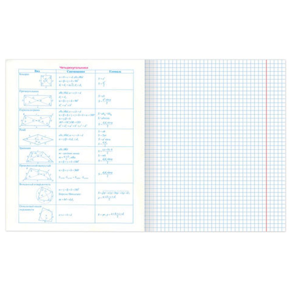 Тетрадь предметная ПАСТЕЛЬНАЯ 48 листов, обложка картон, ГЕОМЕТРИЯ, клетка, подсказ, BRAUBERG, 403958