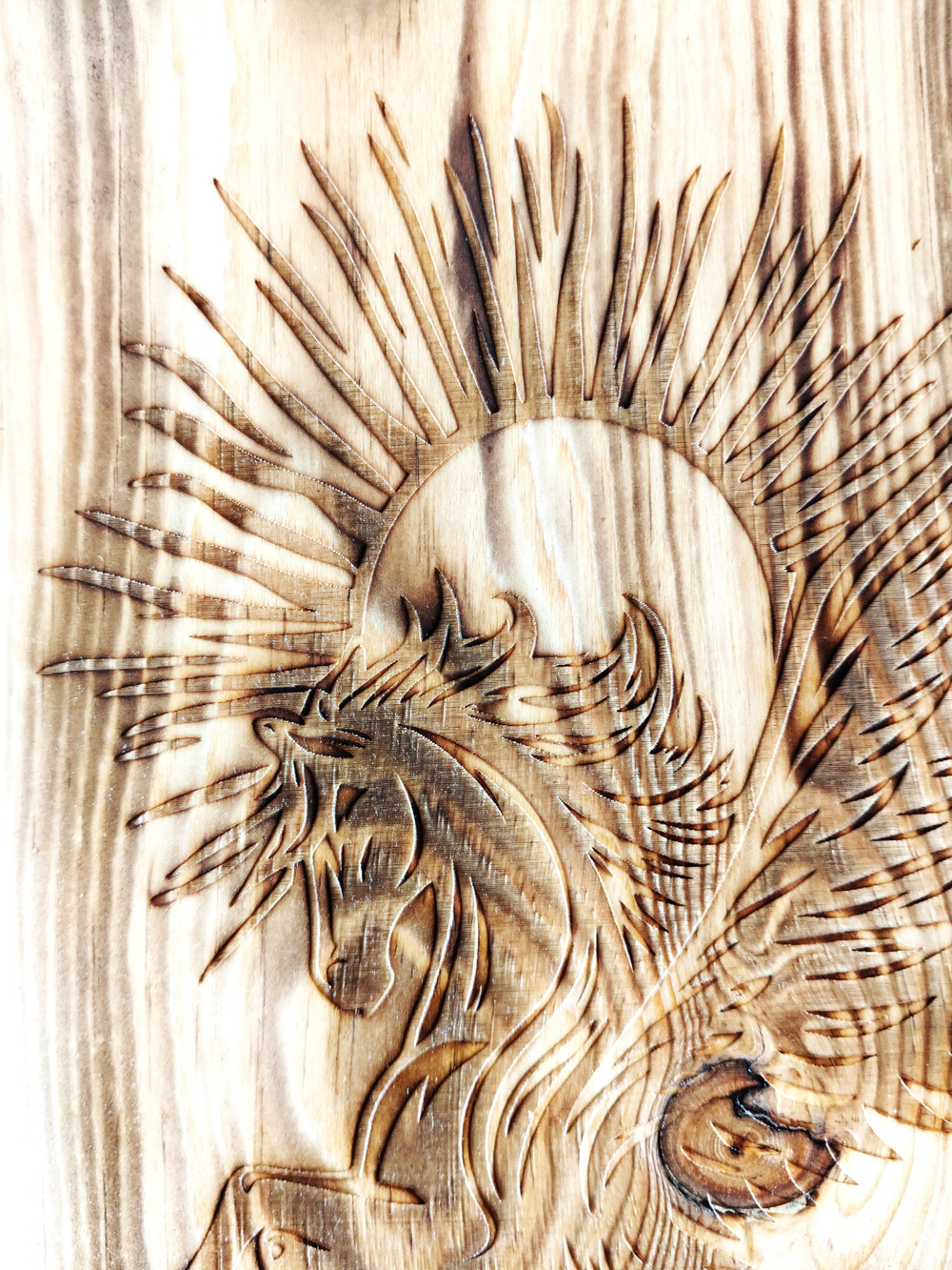 Разделочная доска из спила Сибирского кедра Лошадь