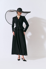 Жакет из жаккарда с кружевной баской