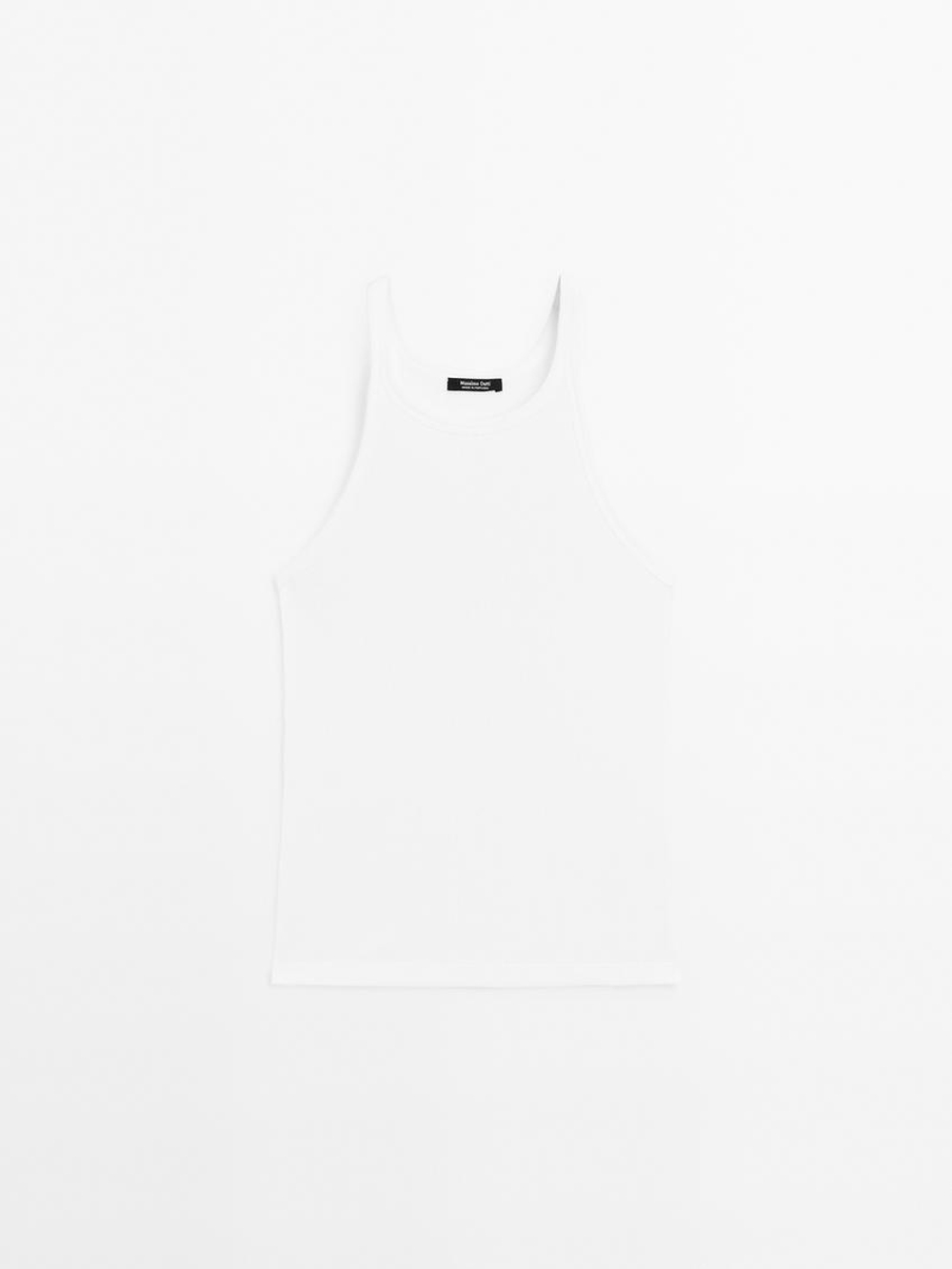 Massimo Dutti Топ из 100% хлопка на бретелях, натуральный, кремовый