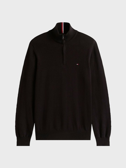 Свитер Tommy Hilfiger Solid Logo Quater-Zip Black