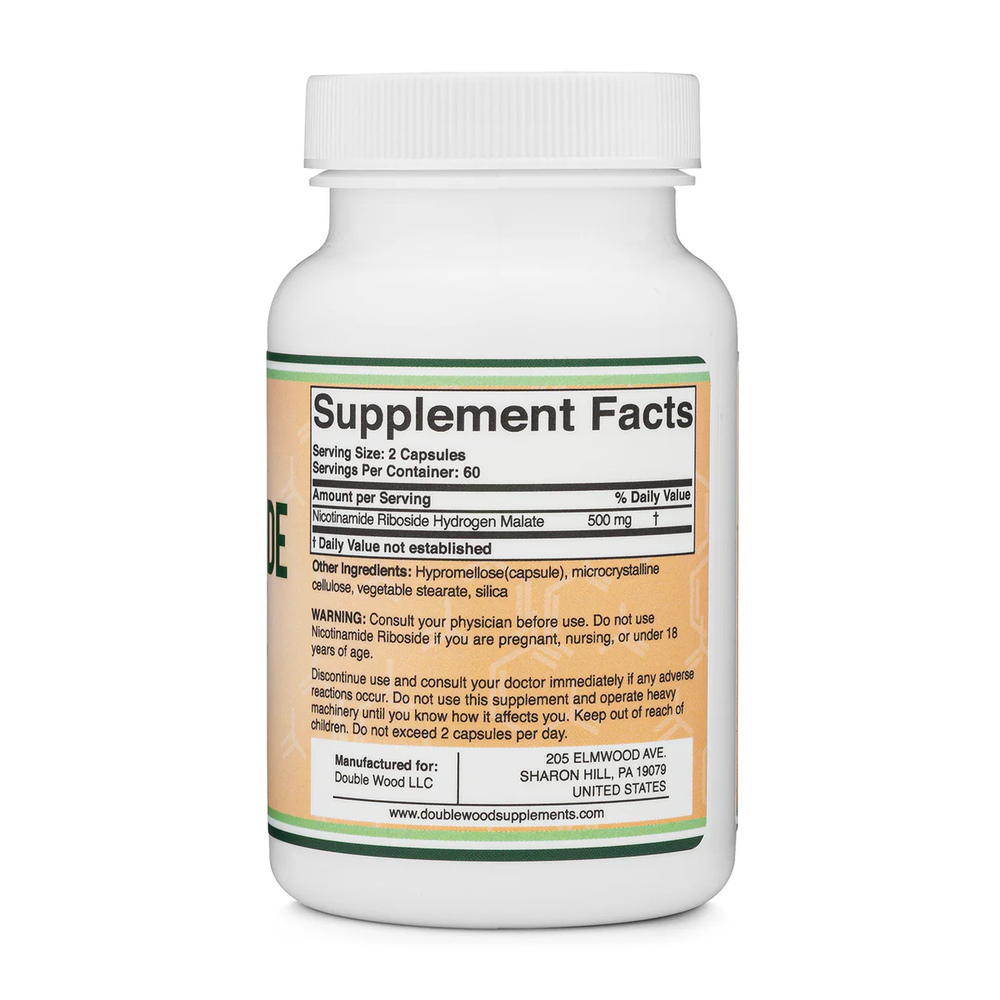 Double Wood Supplements - Nicotinamide Mononucleotide (NMN) - 60 x 125 mg Capsules