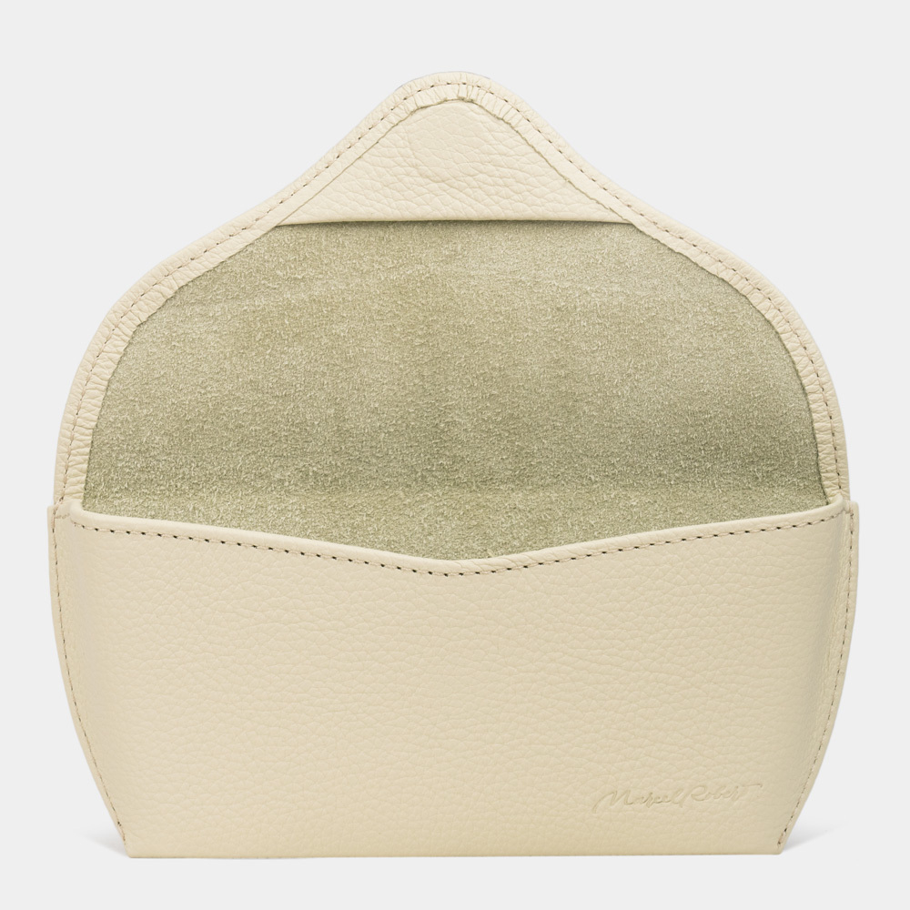 Футляр для очков Soleil из кожи теленка, молочного цвета