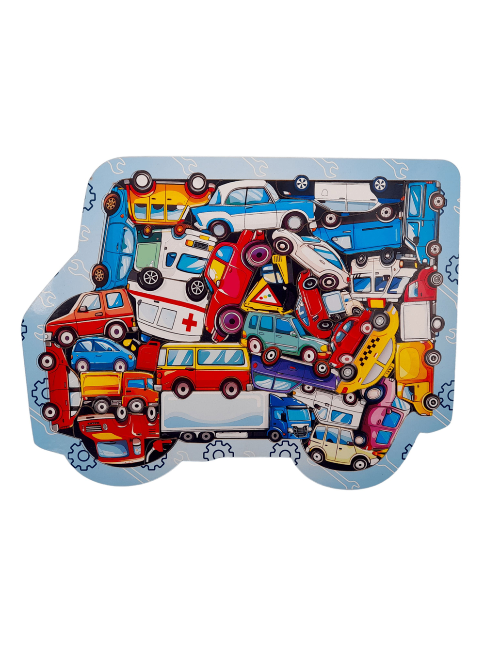 Пазлы в рамке деревянные 32 элемента 26*19см "Машинки"