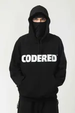 Худи Codered Base Hoodie Wide Summer Logo R Черный/Белый принт CODERED