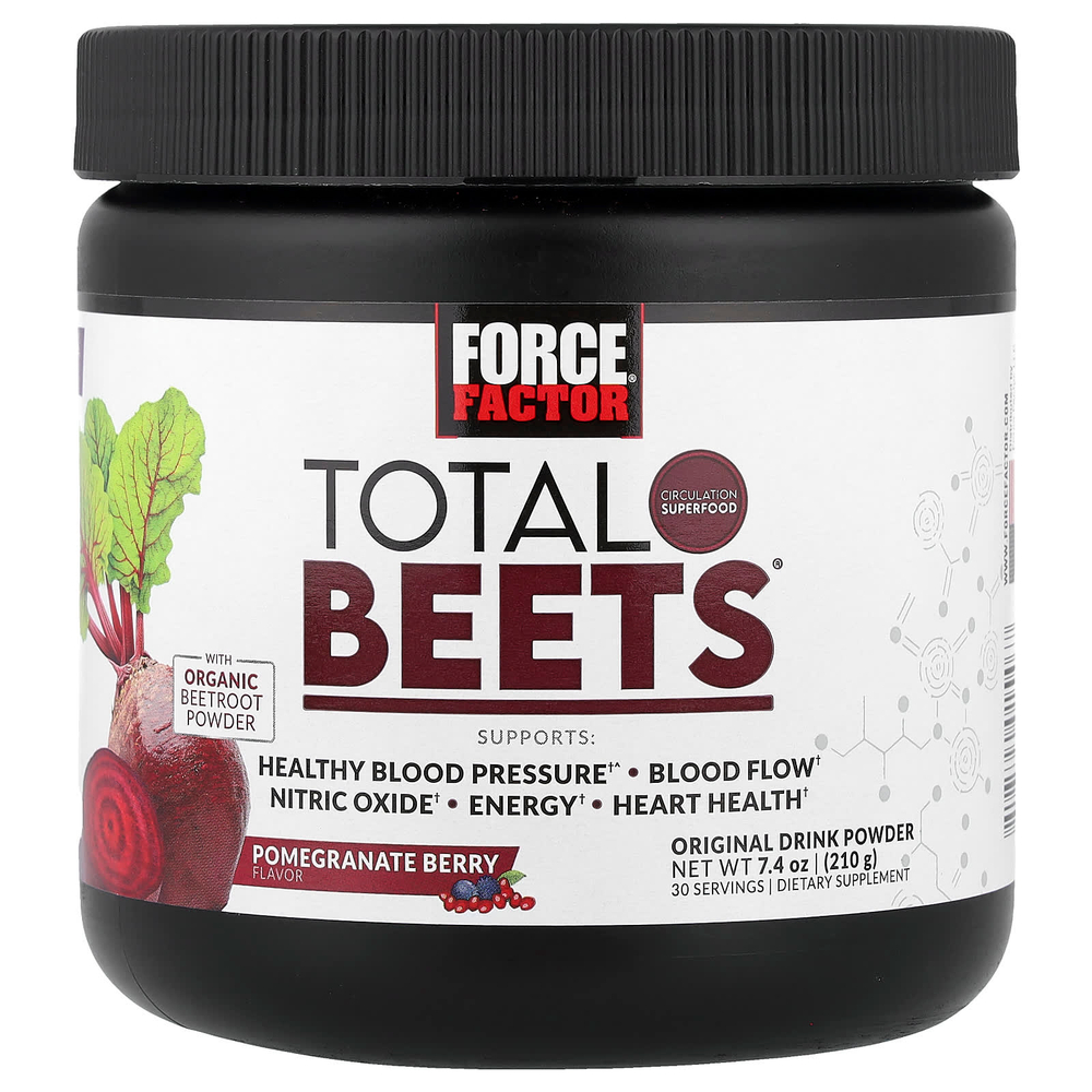 Force Factor, Total Beets, оригинальный напиток в порошке, свекла и ягоды граната, 210 г (7,4 унции)