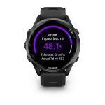 Умные часы Garmin Forerunner 970 угольно-серый DLC Titanium с черным корпусом и черным/прозрачным белым ремешком