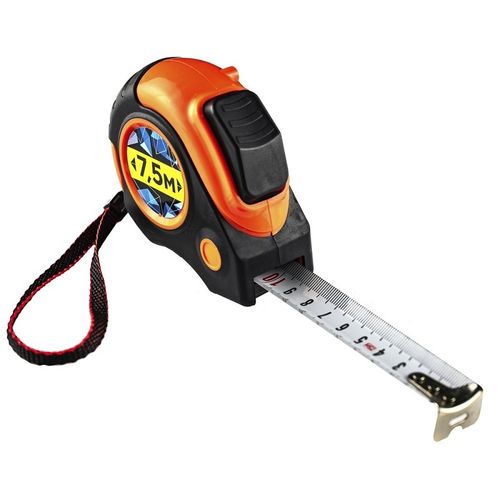 Рулетка 7.5 м 25 мм обрезиненный корпус, с автостопом BAUHOW