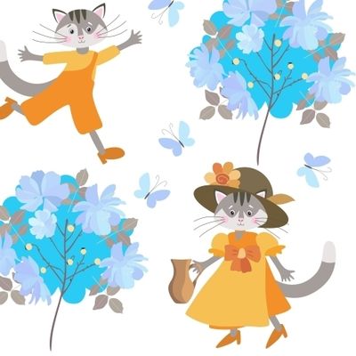 Котики в саду